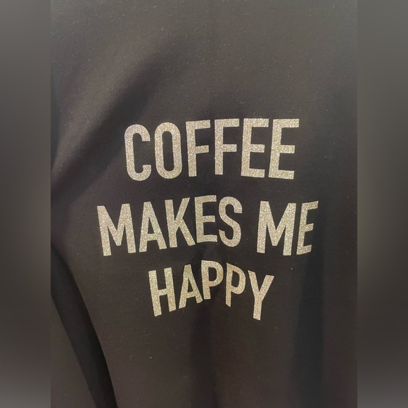 Coffee makes me happy black sweatshirt - Picture 2 of 8